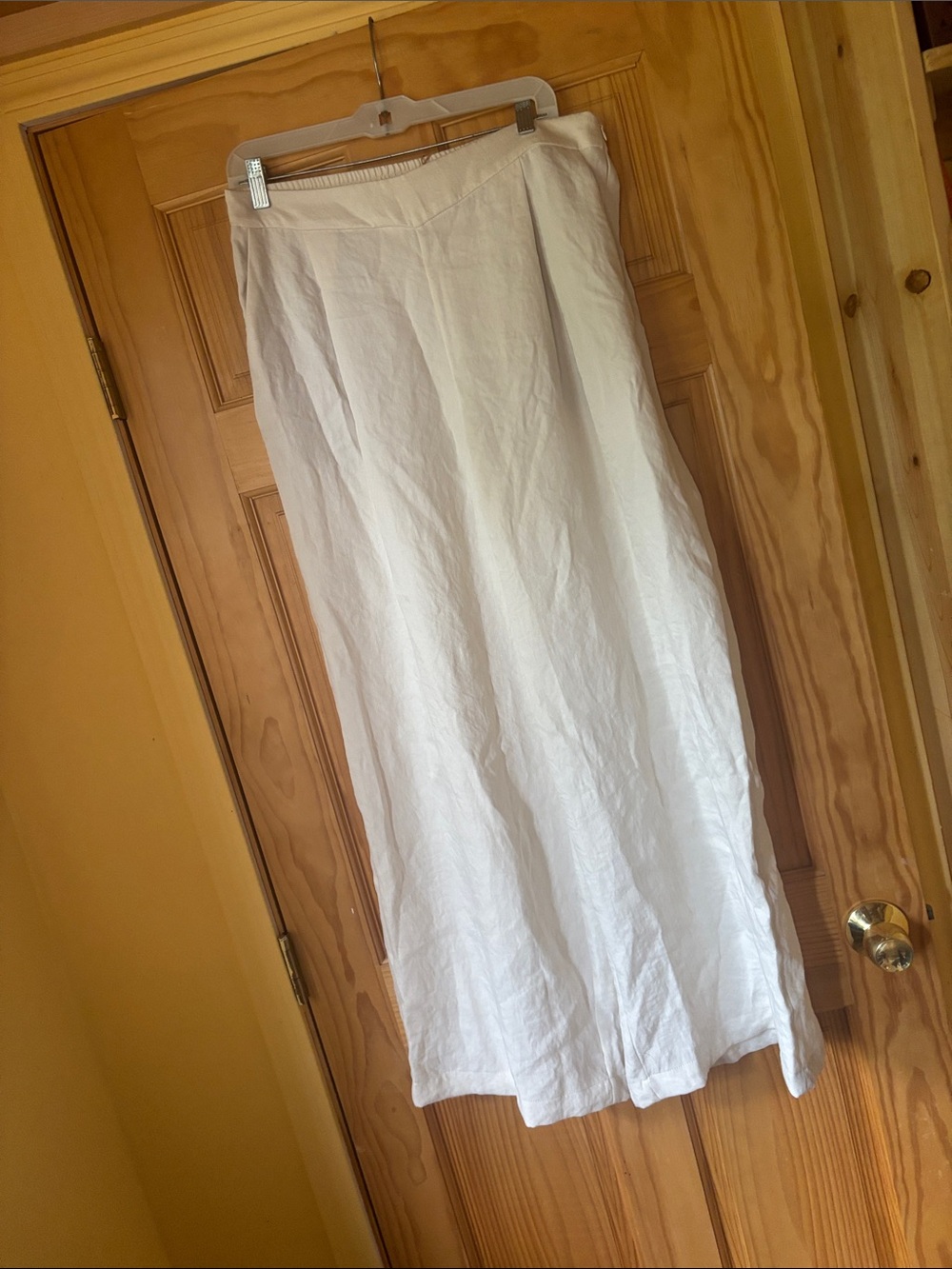 OGL White Linen wide leg pants Flowing Summer Style - Picture 2 of 6